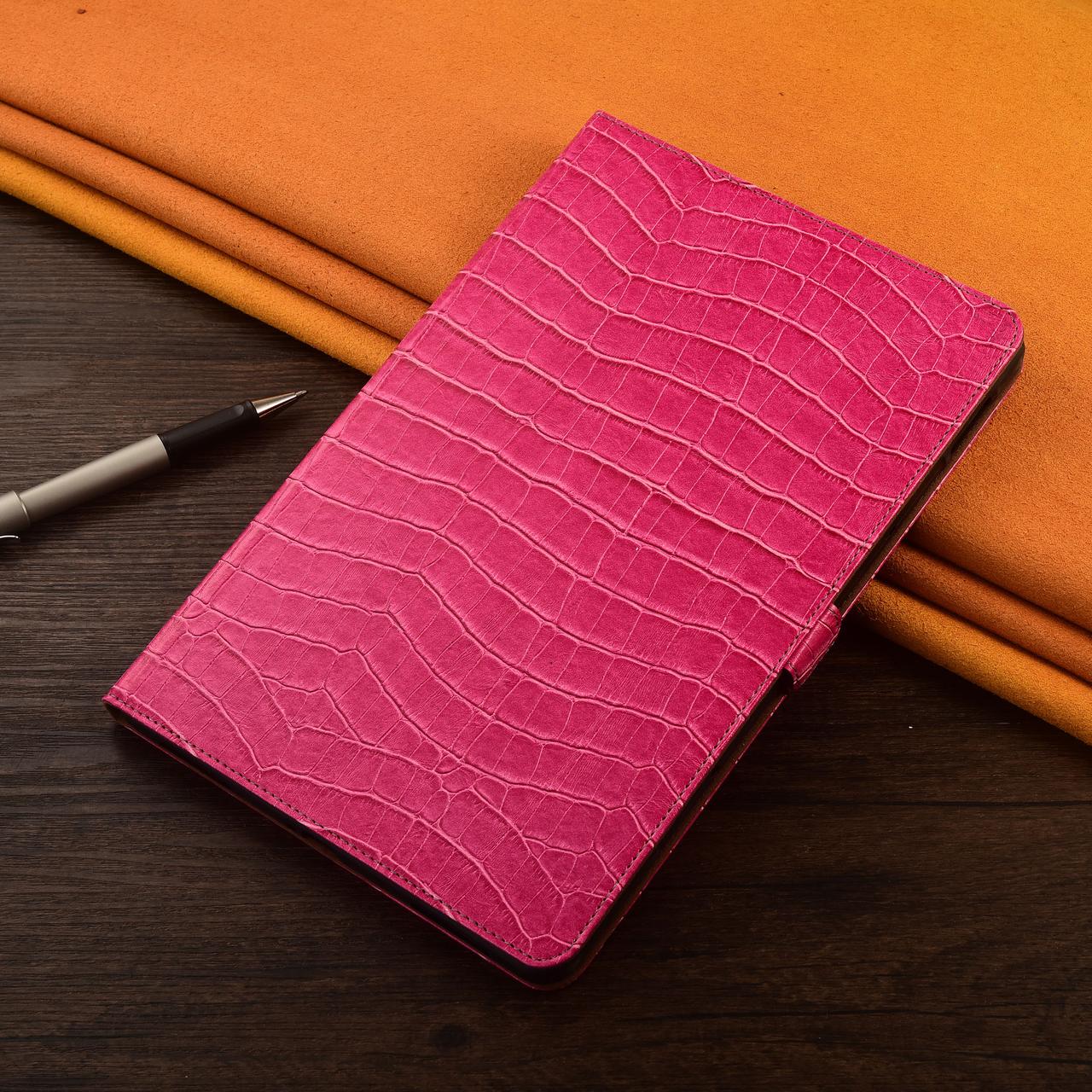 Чохол для будь-якої моделі планшета з натуральної шкіри протиударний вологостійкий книжка з підставкою "ALPINEX" Рожевий