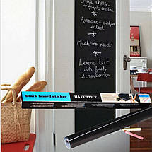 Наклейка дитяча на стіну для малювання крейдою, розмір 200*45 см в наборі з кольоровими крейдами, Плівка-наклейка крейдяна, фото 4