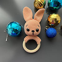 Дитяча іграшка брязкальце зайчик - символ 2023 року - подарунок на Новий рік