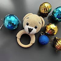 Дитяча іграшка брязкальце ведмедик - подарунок на Новий рік