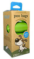 Dog Waste Poo Bags одноразовые пакетики для собак, без запаха, 120 шт (8 рулонов по 15 пакетов)