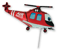 Фольгированный шарик мини-фигура Flexmetal (25х43 см) Вертолет спасатель