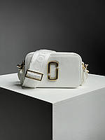 Белая женская сумка Marc Jacobs Snapshot, крутая женская сумка через плечо, стильная кожаная женская сумочка