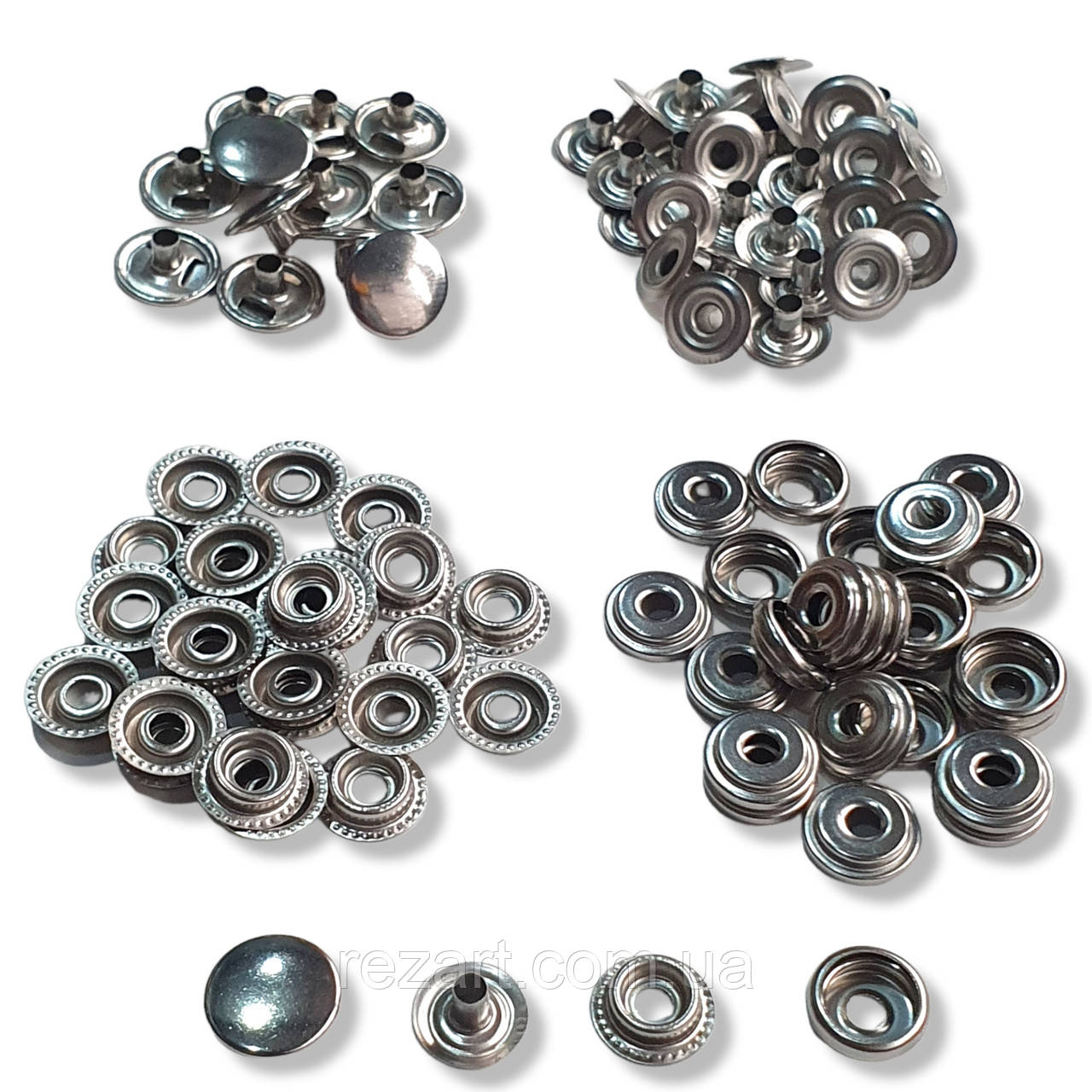 Кнопка Каппа нержавійка сталь 50 шт. паковання.Сріблястий нікель.15 мм.Туреччина Кнопка дашка No61, (кільцева), фото 1