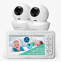 Б/у Відеоняня з двома камерами Babysense HD S2 розумна з білим шумом великим екраном радіоняня