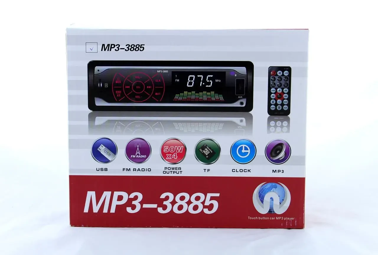 Автомагнитола MP3 3885 1 DIN ISO сенсорный дисплей Магнитола в автомобиль | Магнитофон в машину ck - фото 1 - id-p1858912437