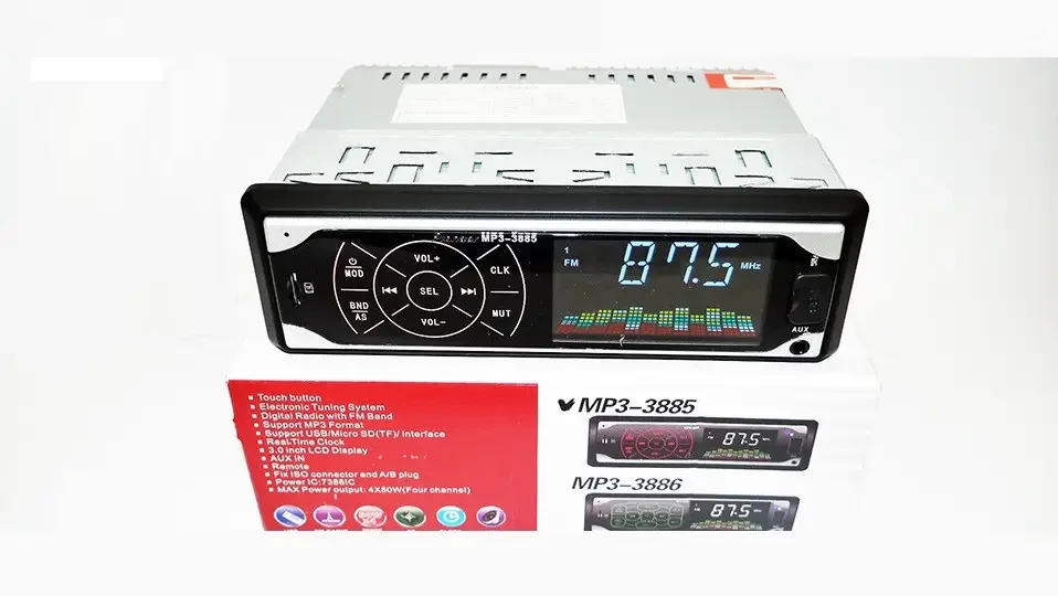 Автомагнитола MP3 3885 1 DIN ISO сенсорный дисплей Магнитола в автомобиль | Магнитофон в машину ck - фото 5 - id-p1858912437