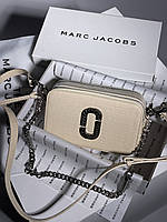 Бежевая женская сумка Marc Jacobs Snapshot, модная женская сумка через плечо, стильная женская сумочка кожа
