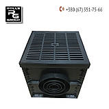 Дощоприймач прохідний 300x300, DN50/75/110/160 з кошиком, сепаратором бруду, пластикові грати А15, фото 3
