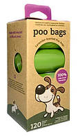 Dog Waste Poo Bags одноразовые пакетики для собак, с ароматом лаванды, 120 шт (8 рулонов по 15 пакетов)