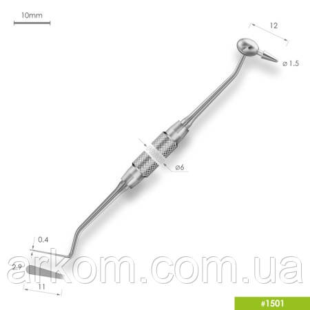 Штопфер - конденсатор - гладилка з ручкою Ø6мм. Без покриття, фото 1