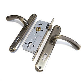 Ручка для дверей SIBA SAROS 85 мм із замком антична бронза