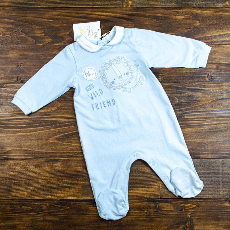 Чоловічок з довгим рукавом на малечу бавовна ovs Розмір 1-3 міс. 56 см, фото 1