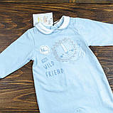 Чоловічок з довгим рукавом на малечу бавовна ovs Розмір 1-3 міс. 56 см, фото 2