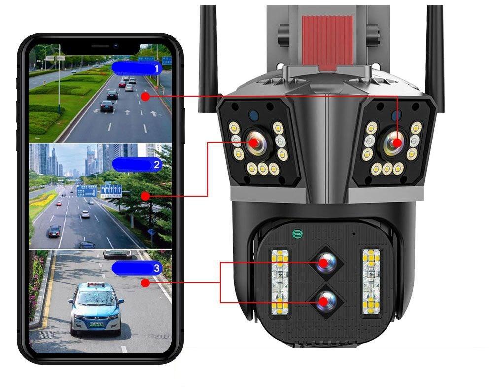 Охоронна поворотна Wi-Fi IP-камера Ninivision/Overscam SMART 8K з зумом і 4 лінзами. IPC360 Home