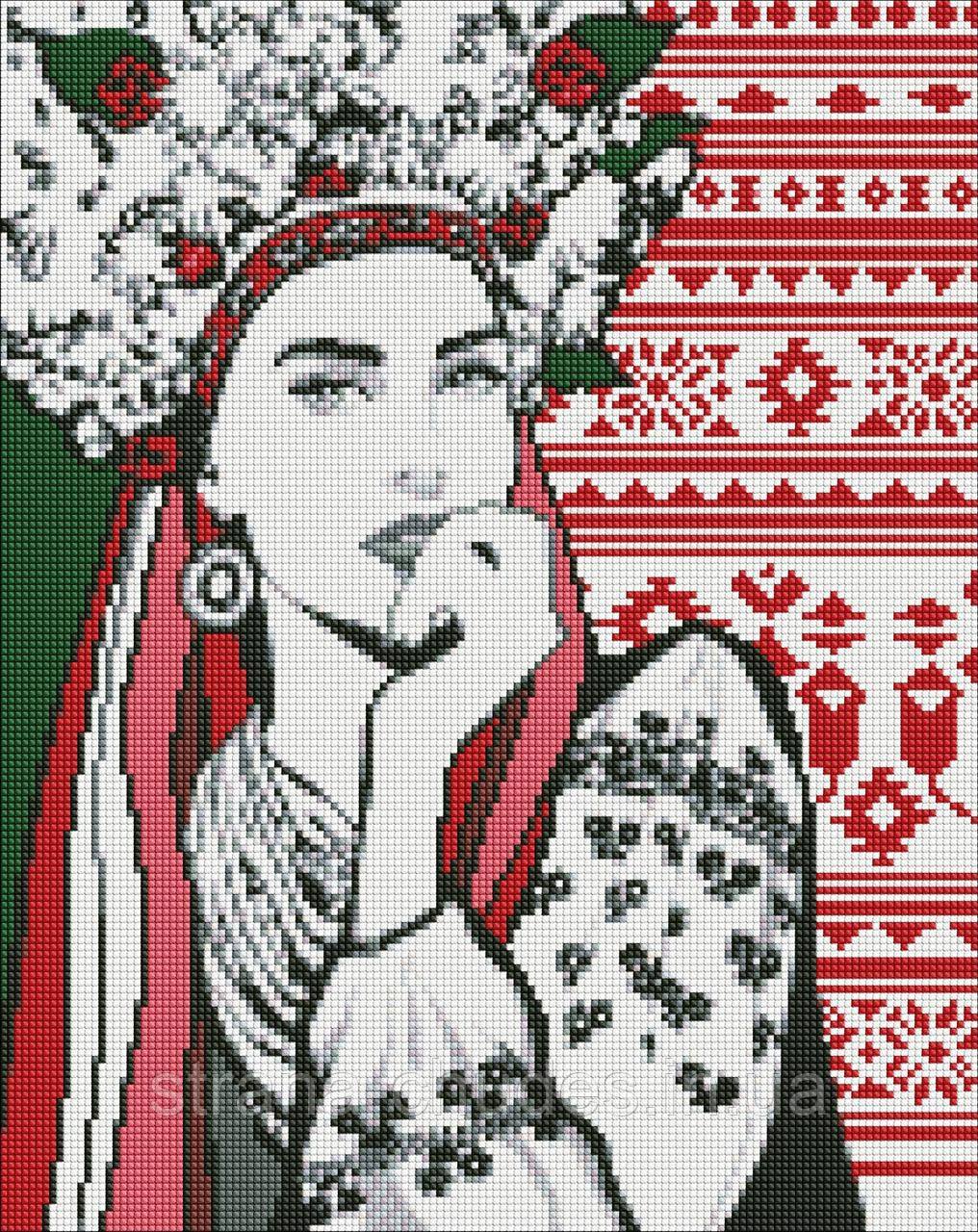 Набір з алмазною мозаїкою "Чарівна українка" 40х50см