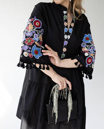 Жіноча сукня вишиванка "Барвиста Fashion", cotton à la linen, фото 2