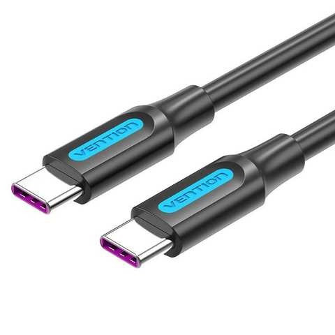Кабель зарядний Vention Type-C 100 W 5 А швидке заряджання 1.5 м Black (COTBG)