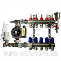 Колектор для теплої водяної підлоги 1"х 8 виходів