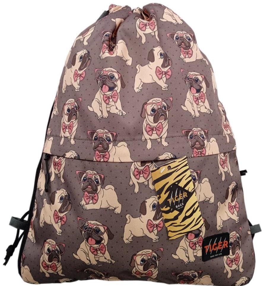 Рюкзак-мішок Tiger Print Пес джентльмен для взуття