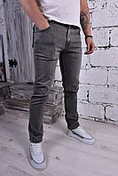 Качественные турецкие Мужские джинсы серого цвета зауженные Деним