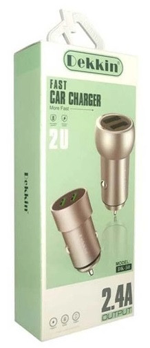 Автомобільне зарядне пристрій USB x 2 Dekkin DK-50, MicroUSB, DC5V-2.4A