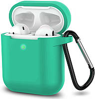 Чохол з Soft-Touch і мікрофіброю для Airpods / Airpods 2 + карабін - Spearmint