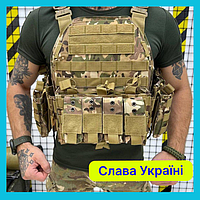 Жилет тактический плитоноска с быстрым сбросом Мультикам (Cordura) АК