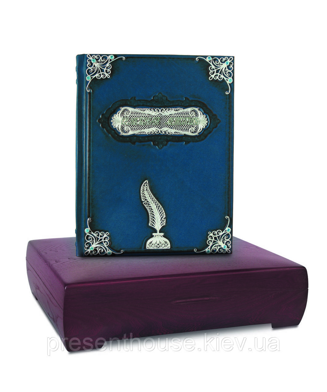 Книга "Сімейний літопис" з філігранню, топазами Без скриньки, фото 1