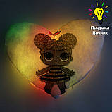 Подушка-нічник лялька LOL — світний декор у дитячу кімнату, подарунок для дівчинки №4, фото 6