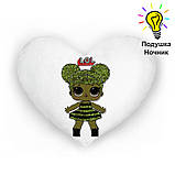 Подушка-нічник лялька LOL — світний декор у дитячу кімнату, подарунок для дівчинки №4, фото 4