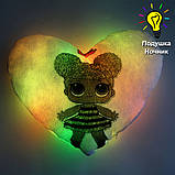 Подушка-нічник лялька LOL — світний декор у дитячу кімнату, подарунок для дівчинки №4, фото 5