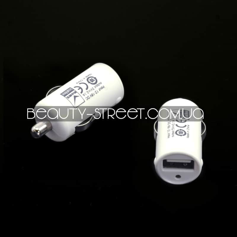 Автомобільне USB зарядний пристрій 5V 2.1 A (білий)