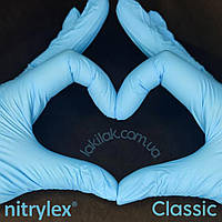 Перчатки нитриловые Nitrylex размер M Classic 3,4гр (голубые) 100 шт