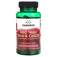 Червоний дріжджовий рис і Q10 + розторопша, альфа-ліпоєва кислота 60 капс контроль холестерину Swanson США