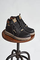 Подростковые ботинки зимние на меху черные, Підліткові черевики на шнурках шкіряні зимові чорні на хутрі