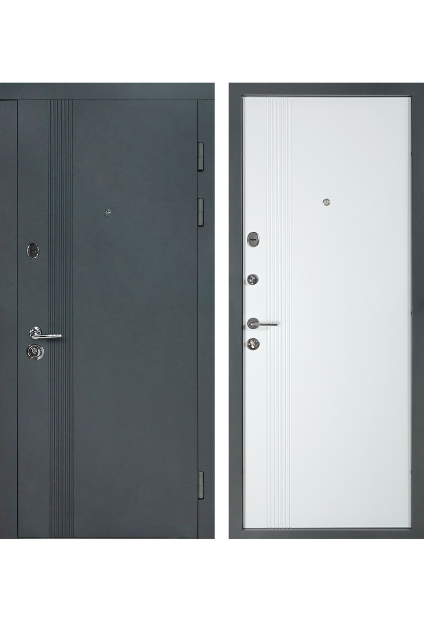 Двері вхідні К-612 мод. 172 графіт матовий/білий супермат (квартирний тип)