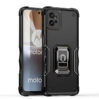 Протиударний чохол для Motorola G32 чорний із кільцем підставкою