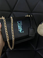 Очаровательная женская сумочка Yves Saint Laurent Sunset 025 Стильная Черная Эко-кожа