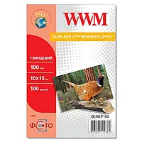 Фотобумага WWM A6 (10x15) глянцевая, 180 г/м2, 100 л., (G180.F100)