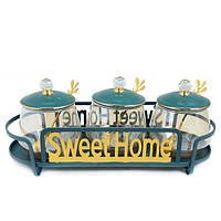 Банки на подставке "Sweet Home" 4пр/наб 300мл YG00934-5 irs