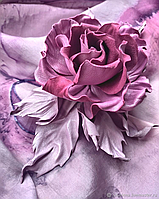 Алмазная мозаика (вышивка) Шелковая роза, 30х40см, полная выкладка, квадратные камни, без подрамника