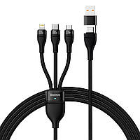 Кабель 3 в 1 Baseus Two-For-Three (Type-C, Lightning, Micro USB)