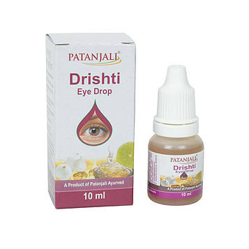 Очні краплі DRISHTI PATANJALI 10 мл аюрведичні для відновлення зору при глаукомі та катаракті Дрішті