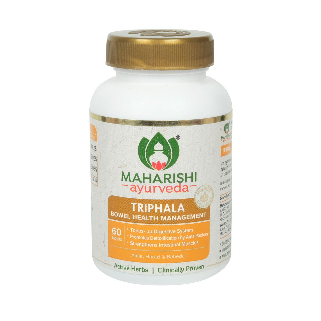 Аюрведичний препарат TRIPHALA MAHARISHI AYURVEDA ТРІФАЛА МАХАРІШІ 60 таб для очищення організму