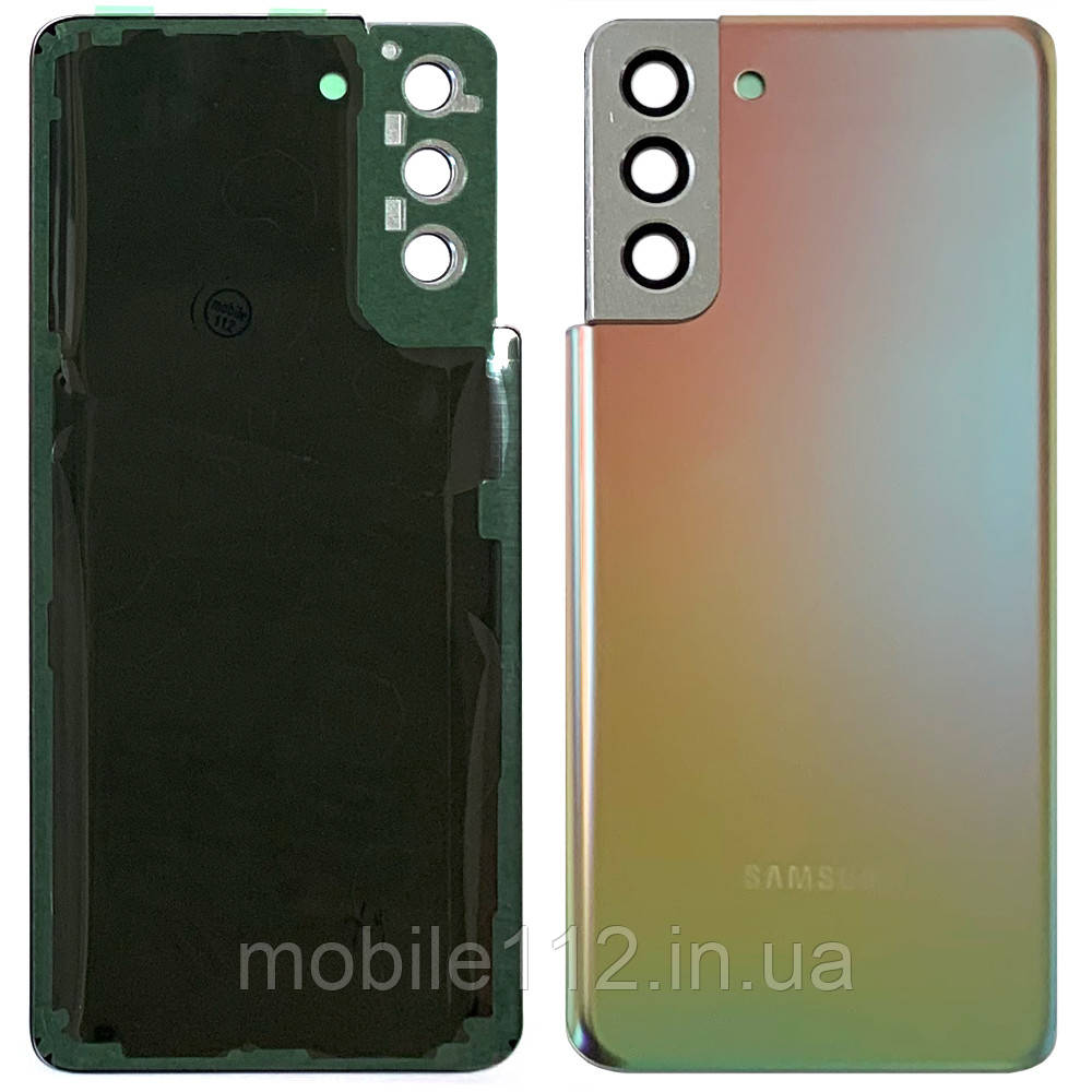 Задня кришка Samsung Galaxy S21 Plus 5G G996B (срібляста оригінал Китай зі склом камери), фото 1