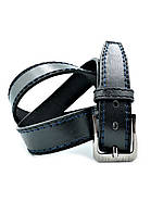 Чоловічий ремінь з екошкіри Weatro 3,8 х 115 см Чорний nwkz-38mm-kit-005, фото 3