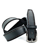 Чоловічий ремінь з екошкіри Weatro 3,8 х 115 см Чорний nwkz-38mm-kit-007, фото 3