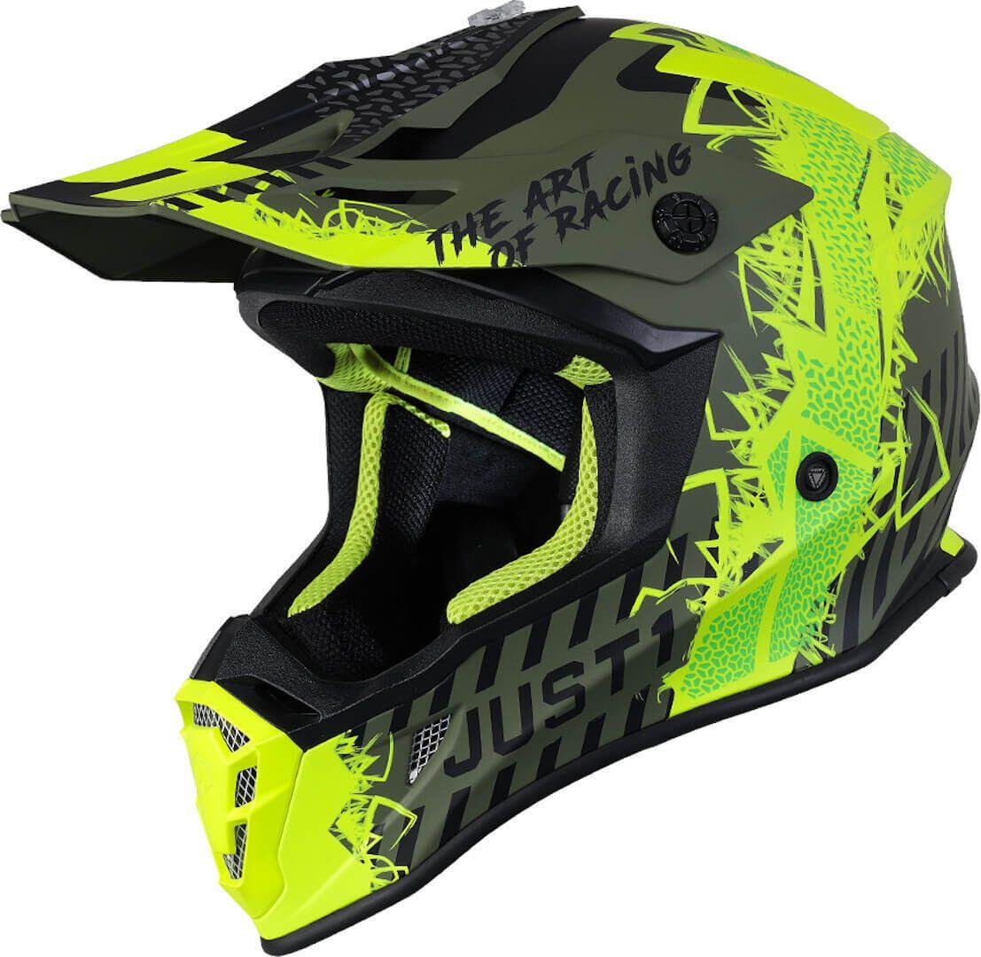 Мотошолом Just1 J38 Mask Fluo Yellow Black Green - Matt S