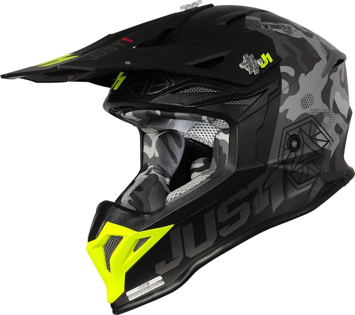 Мотошолом Just1 J39 Kinetic Camo Fluo Yellow Red Black - Matt S
